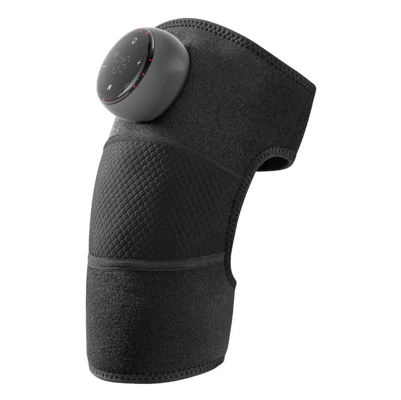 Heated Vibrating Knee Massage Pad - Rechargeable Adjustable Knee Warmer with LED Display