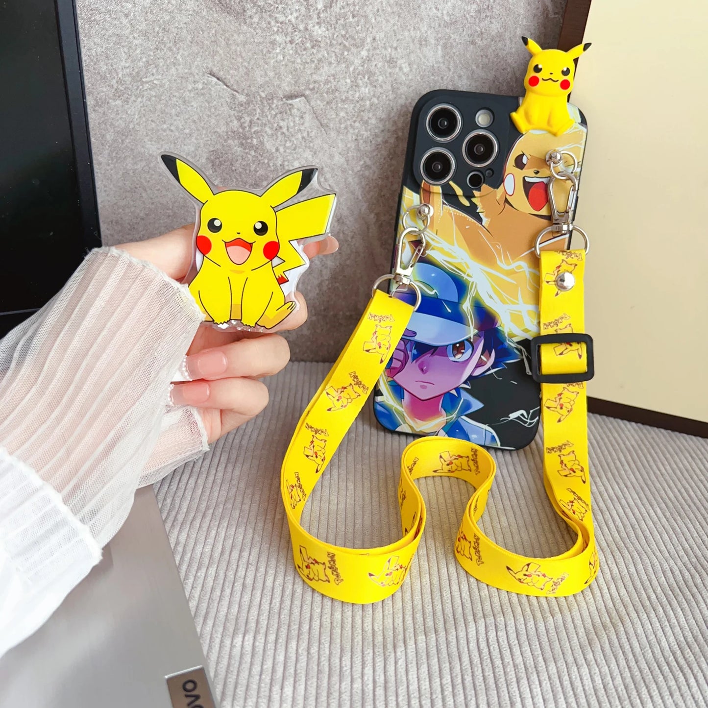 iPhone Pika Case with Holder Rope – Compatible with iPhone 6 to 17, Mini, Plus & Pro Max