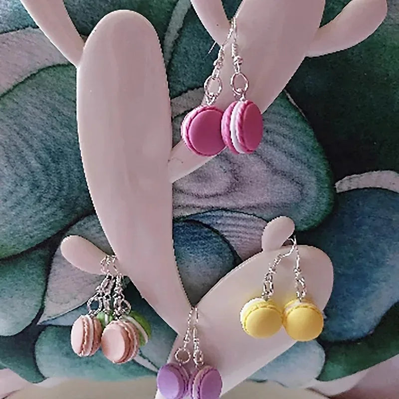 Macaron Cookie Resin Charms - 10pcs Cute Cartoon Food Pendants for DIY Jewelry Making