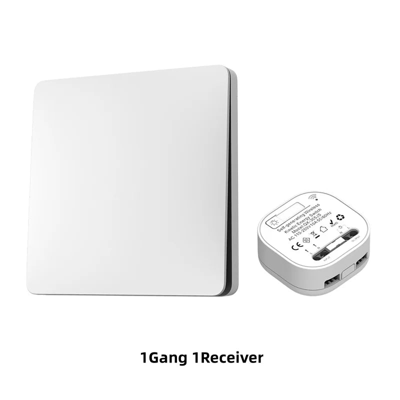Lunzo RF 433 Self-Powered Wireless Light Switch – 1 Gang, No Battery, Waterproof Remote Control
