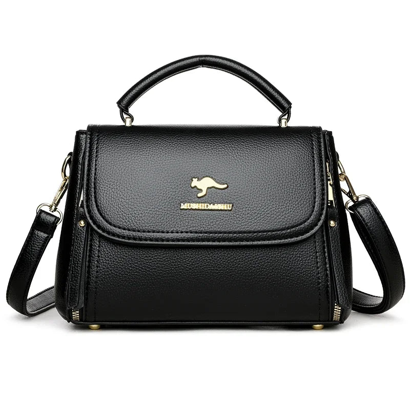 Women’s Soft Leather Top-Handle Bag – Luxury Shoulder Messenger Handbag & High-Quality Purse