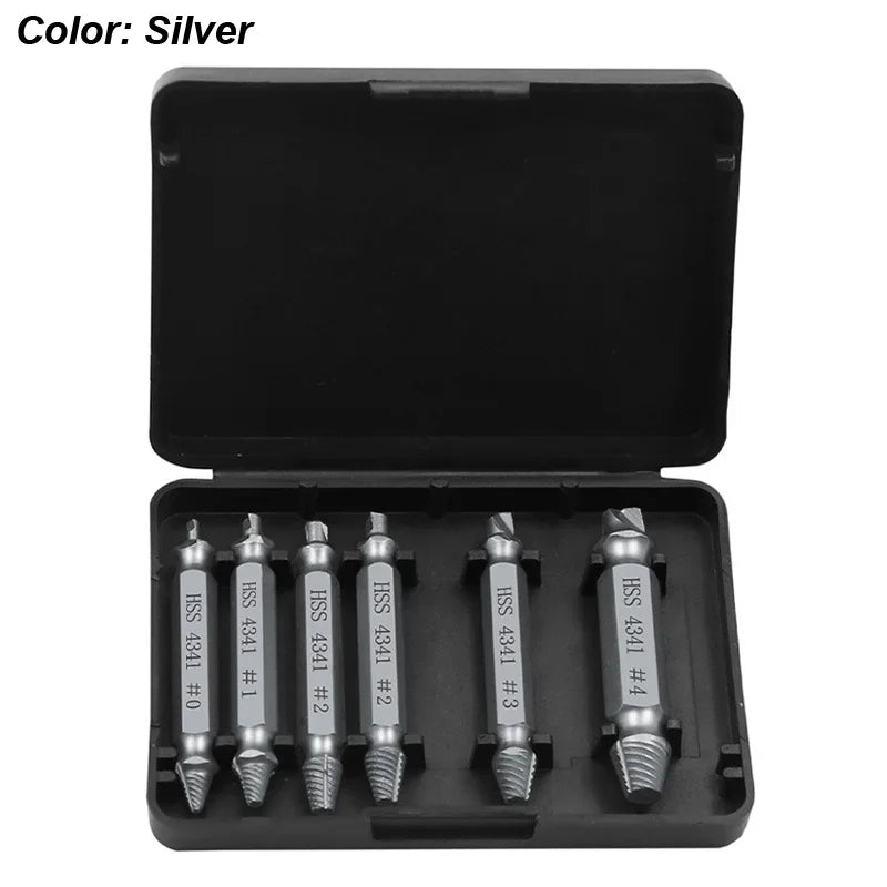 Damaged Screw Extractor Set - HSS Drill Bit Kit for Removing Stripped Broken Screws with Power Tools