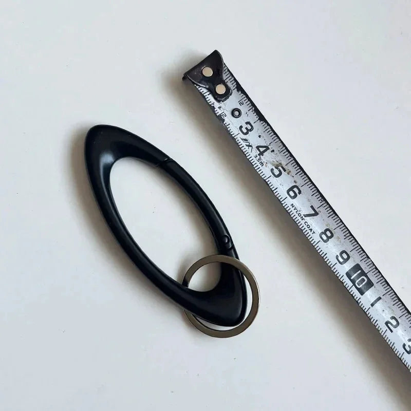 Zinc Alloy Mountaineering Carabiner Keychain – Multifunctional Belt Buckle Blackout