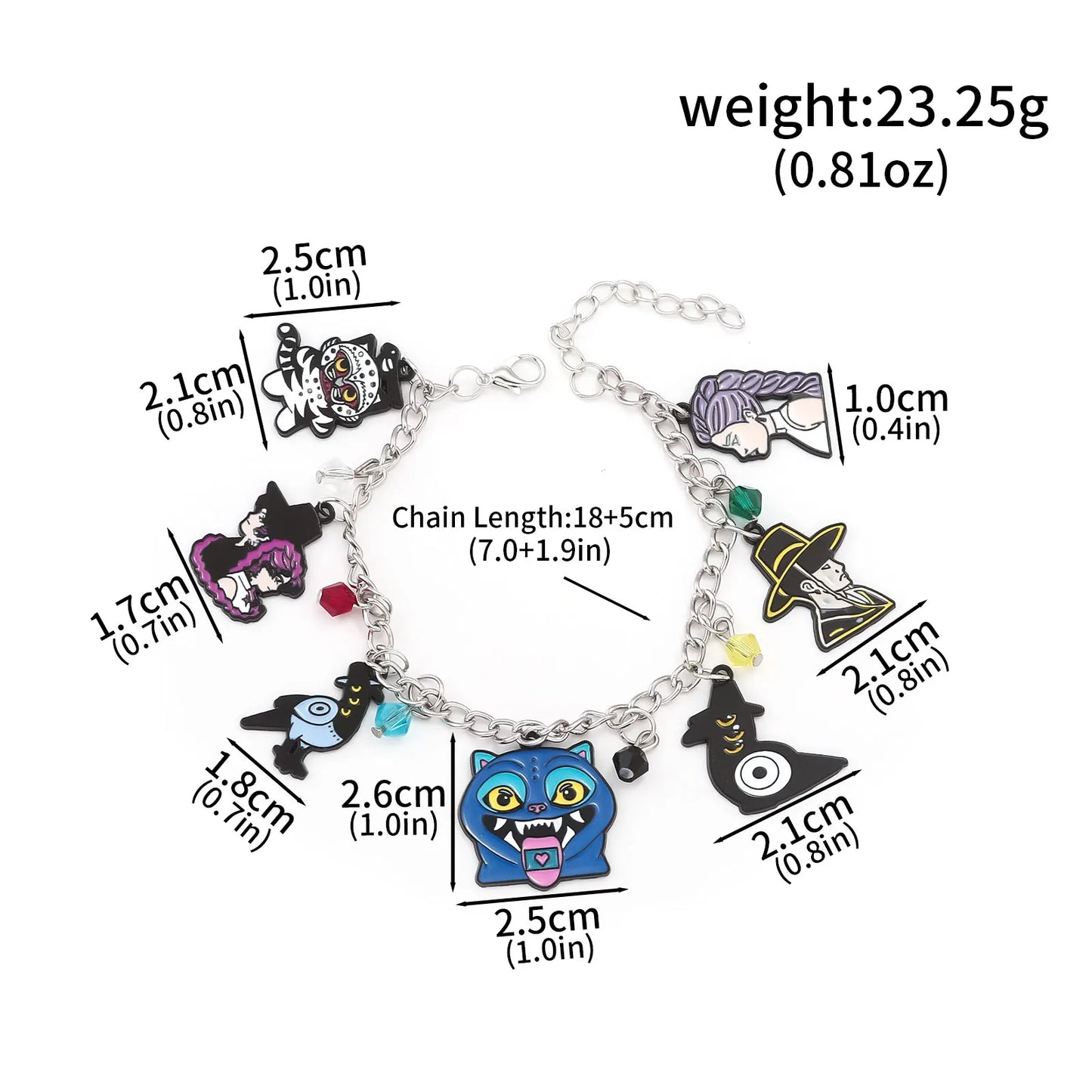 Y2K K-Pop Demon Hunters Bead & Enamel Pendant Bracelet – HUNTR/X Bangle Cosplay Jewelry Gift