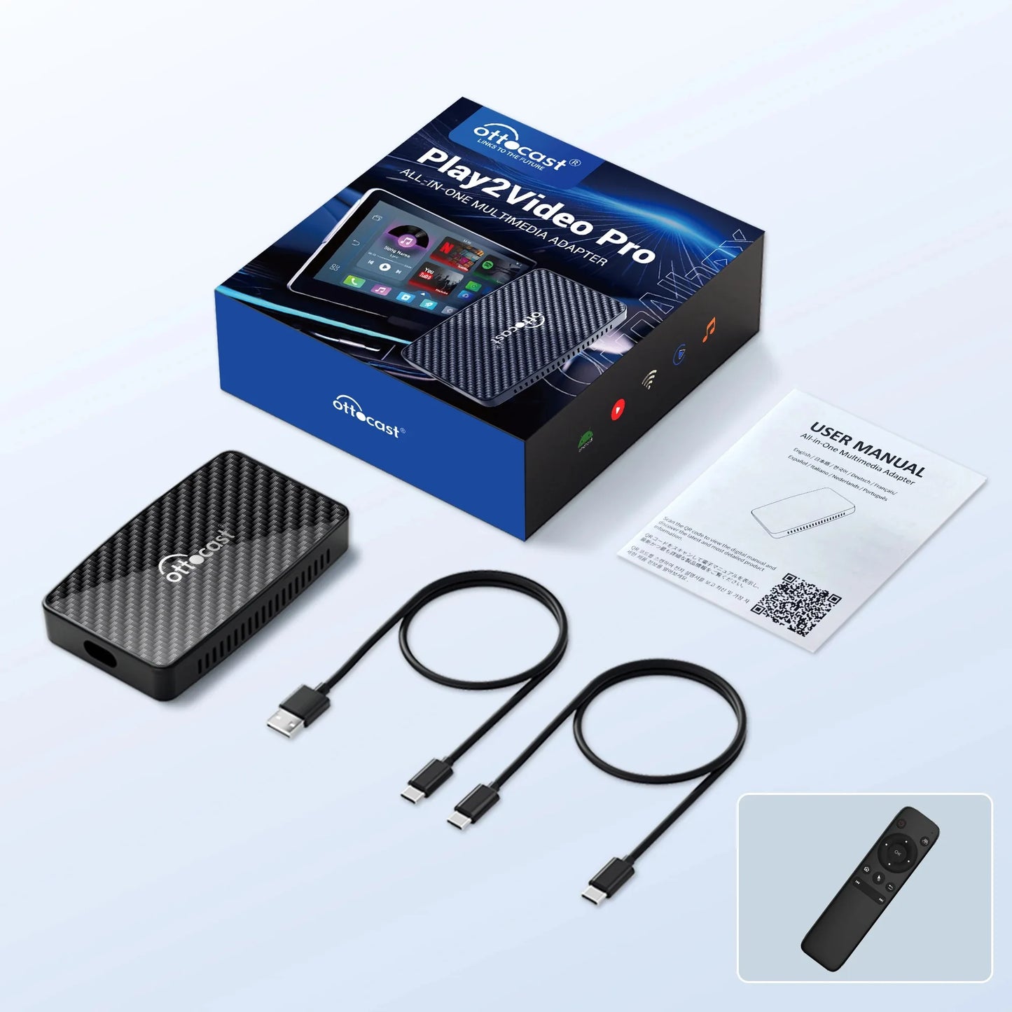 OTTOCAST Play2Video Pro AI Box β Wireless CarPlay & Android Auto Adapter with YouTube, Netflix, IPTV for 98% of Cars