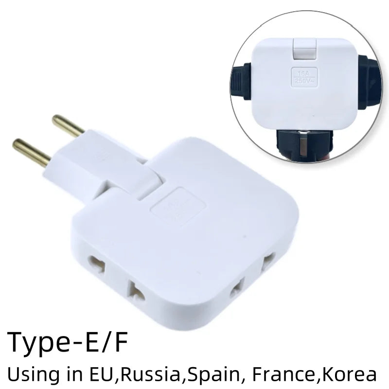 4-in-1 US Wall Outlet Extension Adapter - 180° Rotating Plug for Travel and Portable Power Use in Mexico and Canada