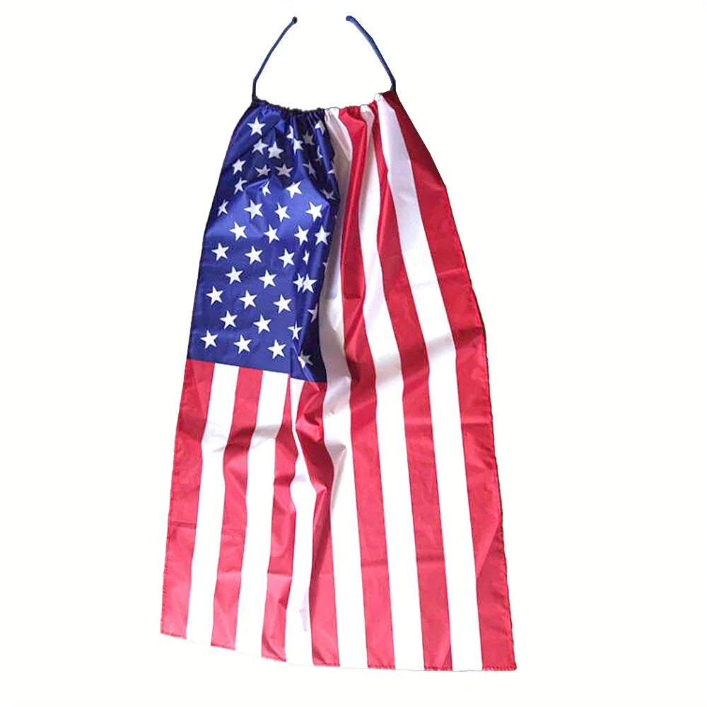 American Flag Cape – Patriotic July 4th Costume Accessory for Kids & Adults Independence Day Outfit Shawl Cloak