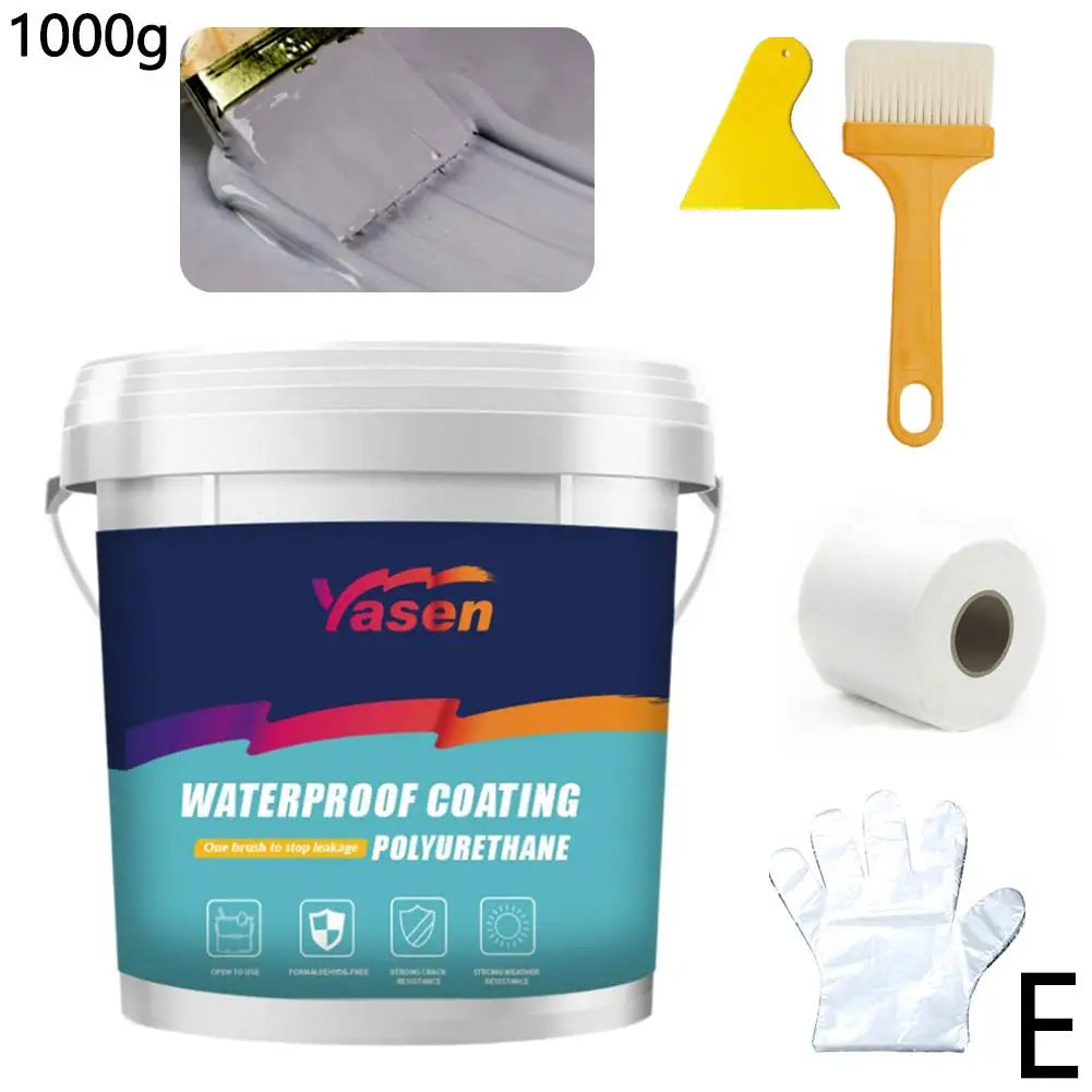 1000g Water-Based Polyurethane Waterproof Coating - Exterior Wall, Roof, and Bathroom Leak Repair Sealant
