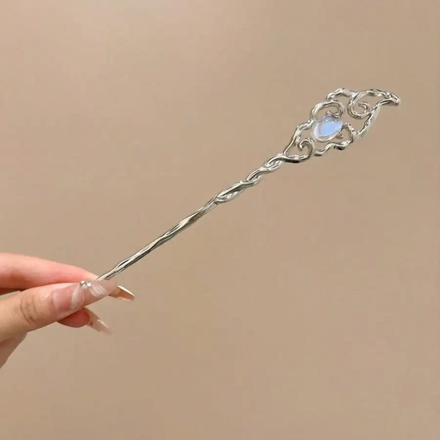 3-Piece Moonstone Star Hairpin Set - Elegant Alloy Hair Sticks & Decorative Accessories for Women