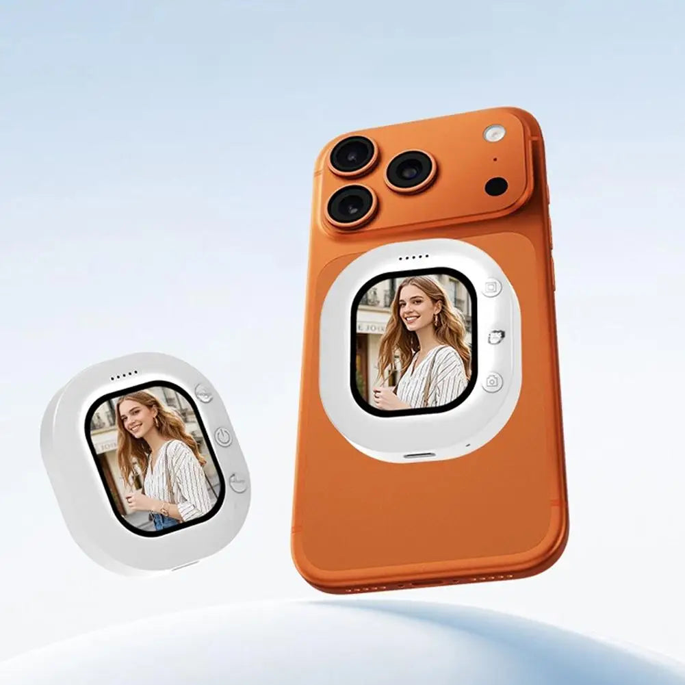 Mini Wireless Selfie Monitor - Magnetic Phone Back Camera Screen for Vlog & Live Video Recording