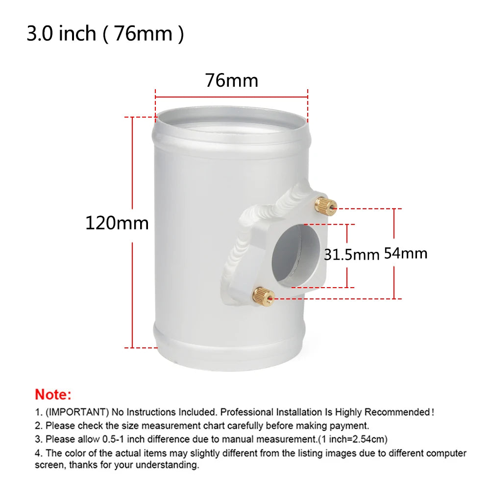 Air Flow Sensor Adapter - 51mm/63mm/76mm Intake Meter Mount for Toyota, Mazda, Subaru & Suzuki