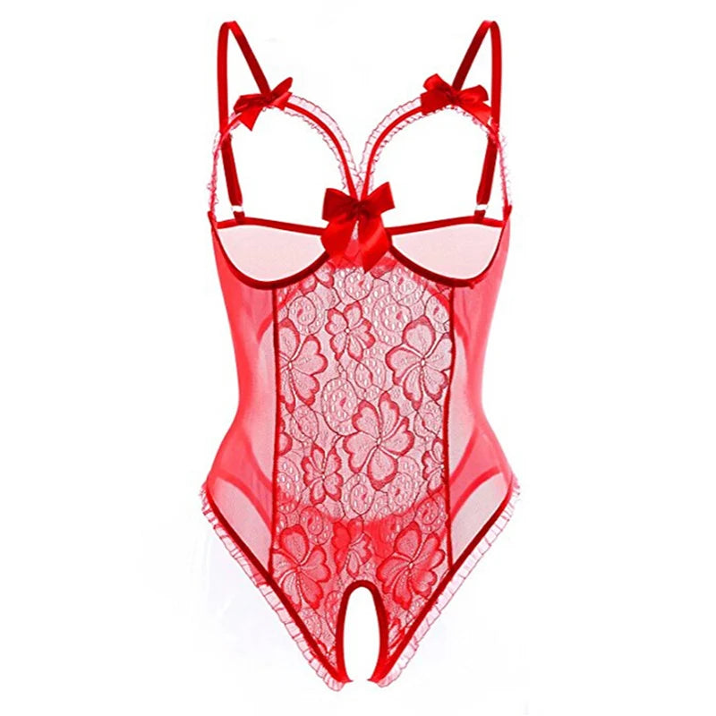 Sexy Black Bodysuit Lingerie - Women's One Piece Nightwear Club Costume
