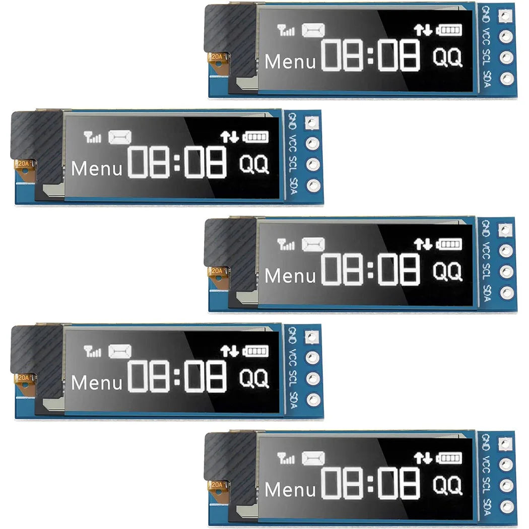 0.91 Inch OLED Display Module - 128x32 SSD1306 I2C IIC White Blue Screen for Arduino DIY Projects