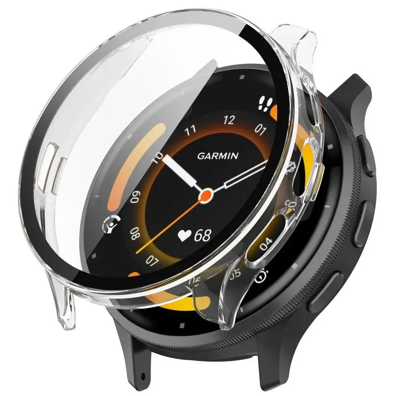 Tempered Glass Case for Garmin Venu 3/3S – Smartwatch Protective Cover with Screen Protector Bumper Shell