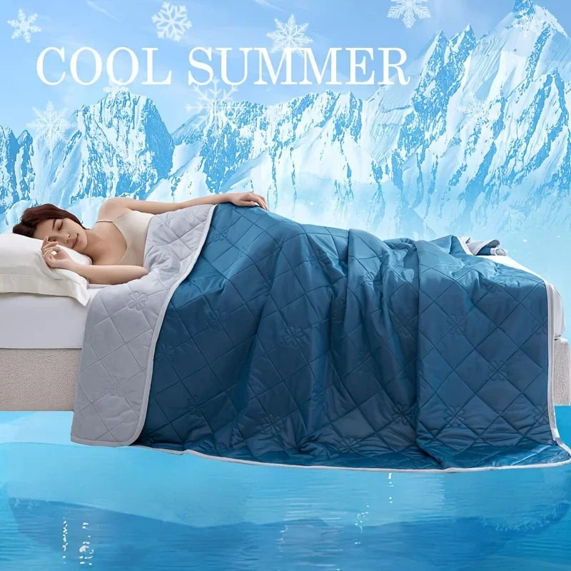 Dual-Sided Large Cooling Blanket for Summer β Lightweight Quilted Polyester Throw for Hot Sleepers, Soft & Machine Washable Bedding