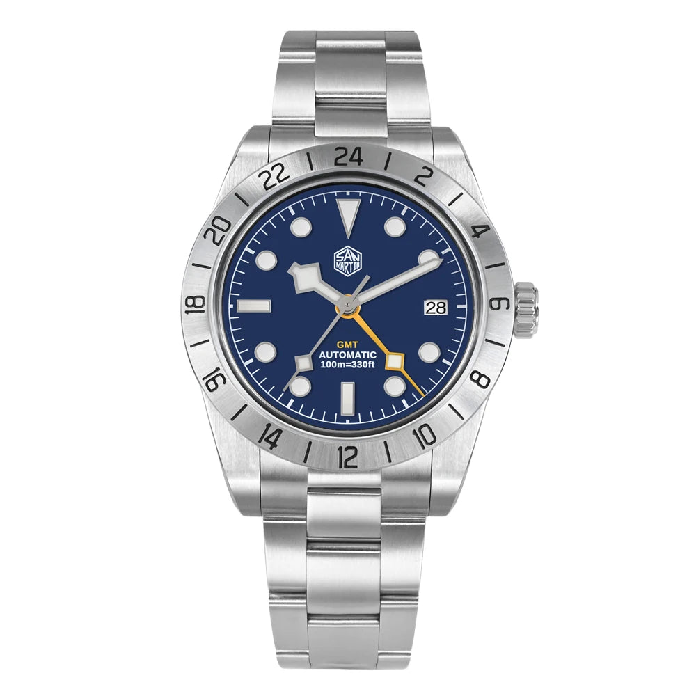 San Martin 39mm NH34 BB GMT Automatic Mechanical Sport Watch — Sapphire Luminous Waterproof 100m for Men Relogio SN0054