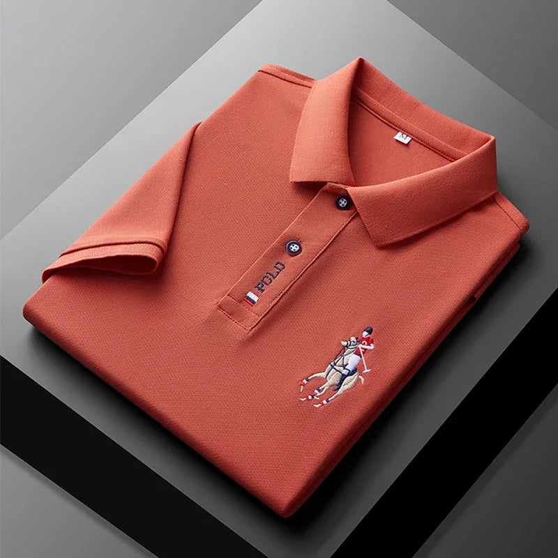 Men's Embroidered Short Sleeve Polo Shirt - Casual Summer Comfort Fashion Polo