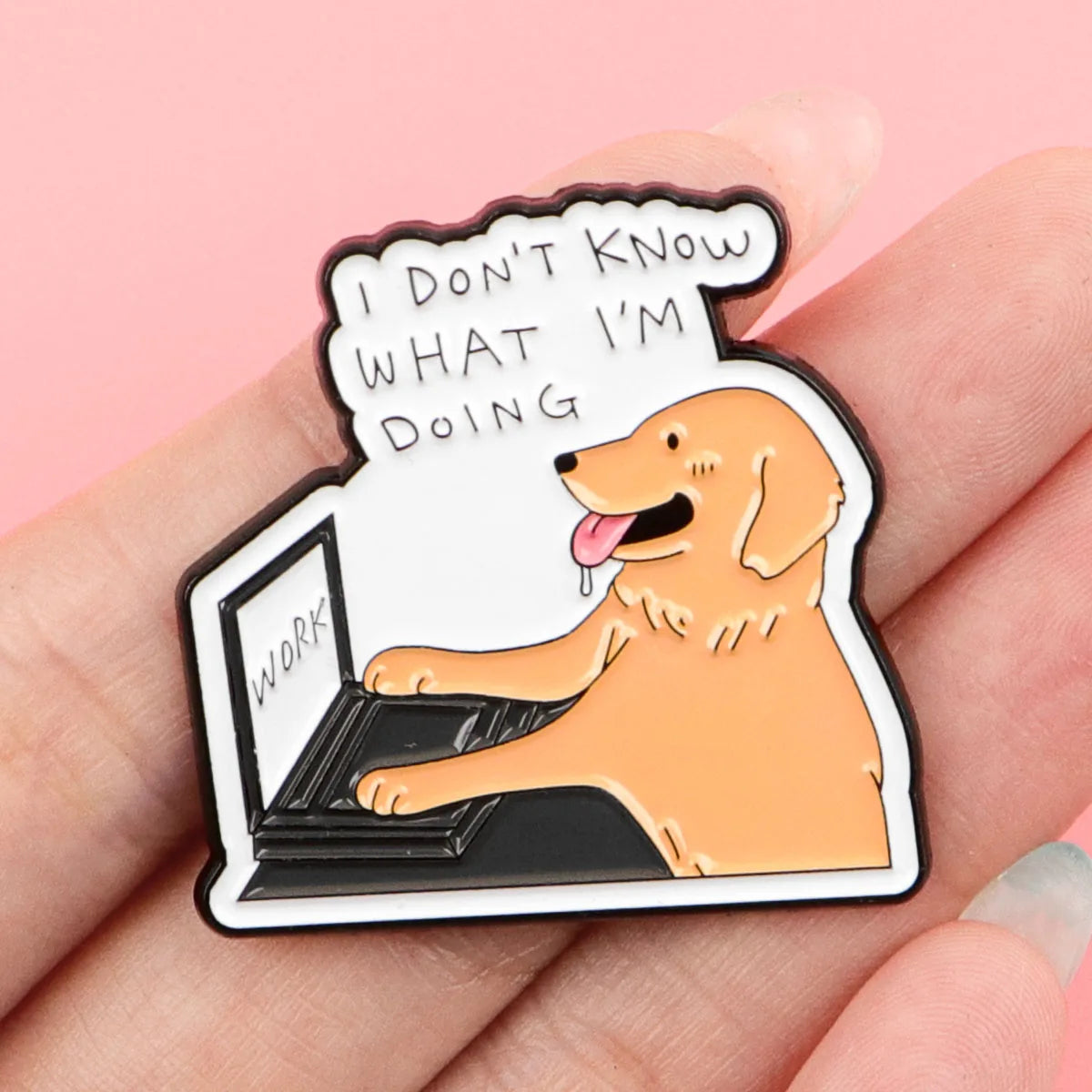 Funny Dog Enamel Pin - Humorous Pet Brooch Badge for Backpack Clothing Lapel Jewelry Gift Accessories