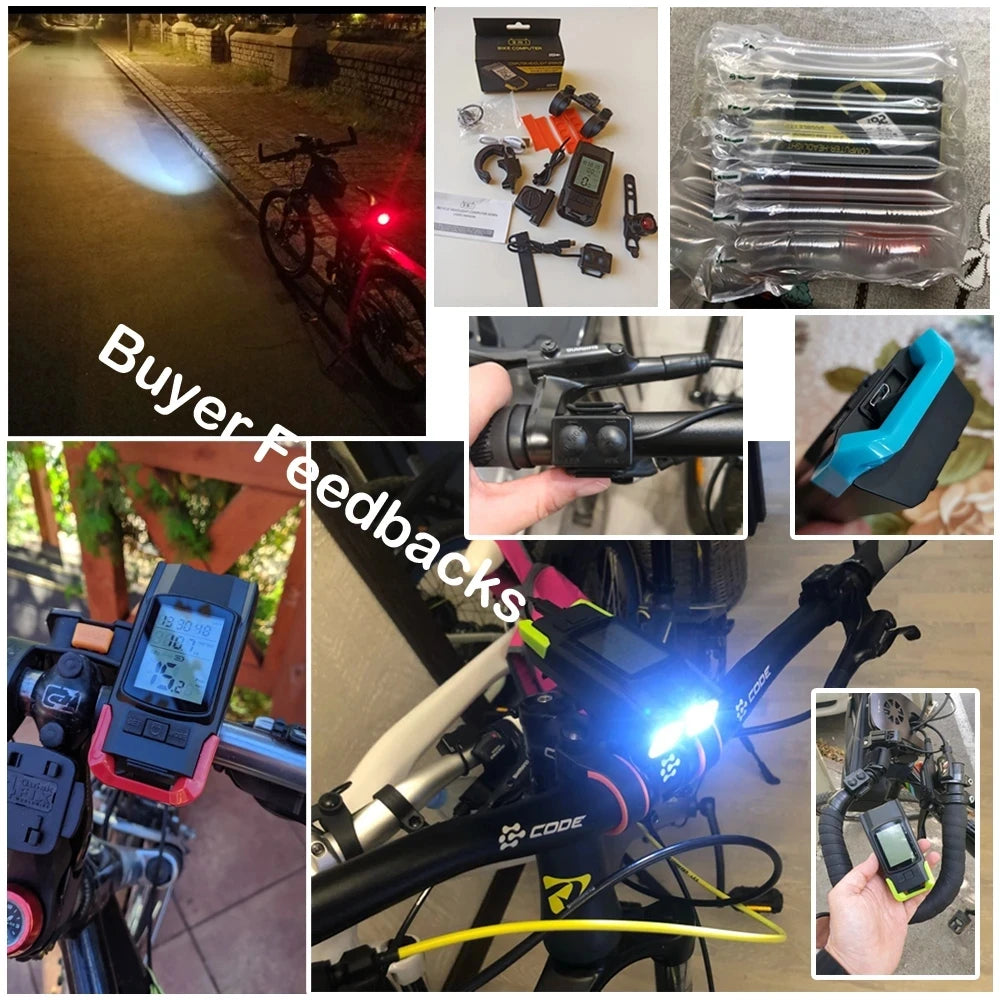 4 Mode USB Bike Light Lamp – Bicycle Computer with 3-Mode Horn, Flashlight, LED Front Lights, Speedometer, and Headlight