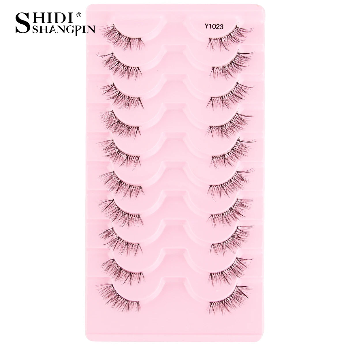 SHIDISHANGPIN 5/10 Pairs Cat Eye False Lashes – 3D Mink Half Lashes, Eyelash Extensions for Natural Makeup, Faux Cils Maquiagem