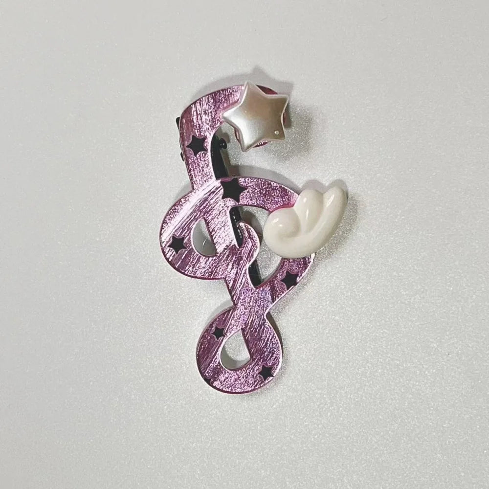 Kawaii Y2K Hair Clips Set – Musical Note, Resin Wings & Star Hair Accessories for Girls