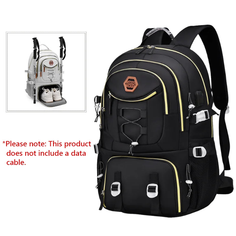 Outdoor Travel Backpack β Large Capacity Sports & Camping Knapsack for Men & Women, Laptop Bag with Shoes Pocket
