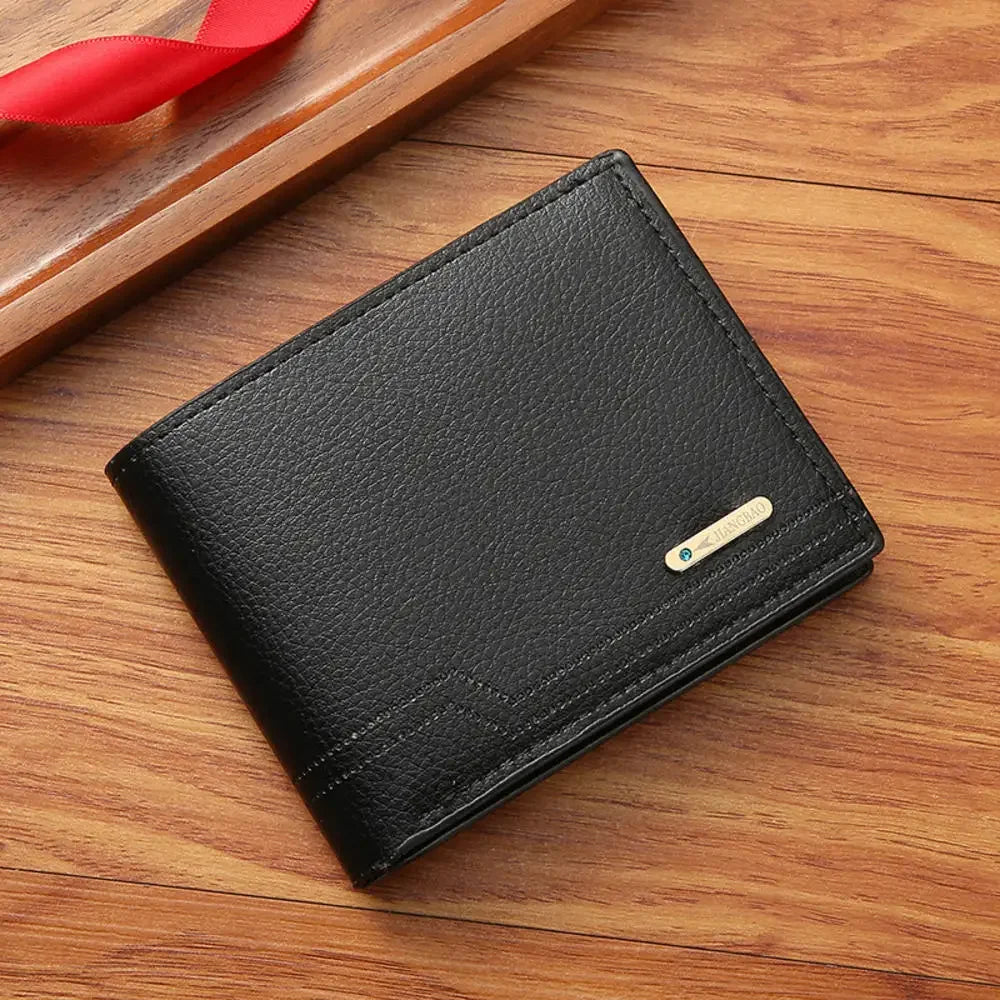 Men's Soft Leather Short Bifold Wallet with Credit Card & ID Holder β Business Billfold