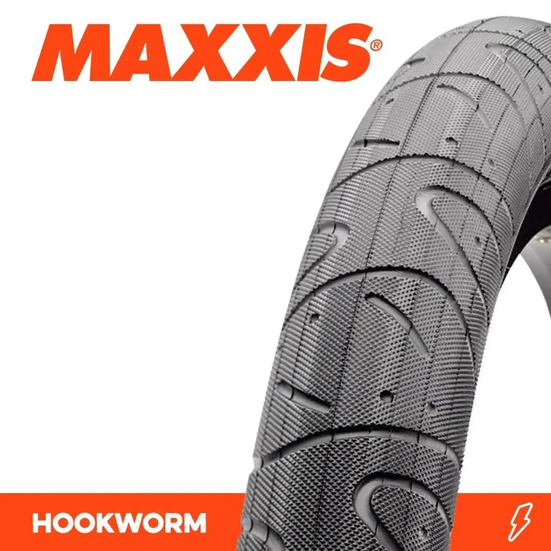 MAXXIS Hookworm BMX Bike Tire – 26x2.5 Wire Bead Clincher for Street, Park & Flatland, Multiple Sizes