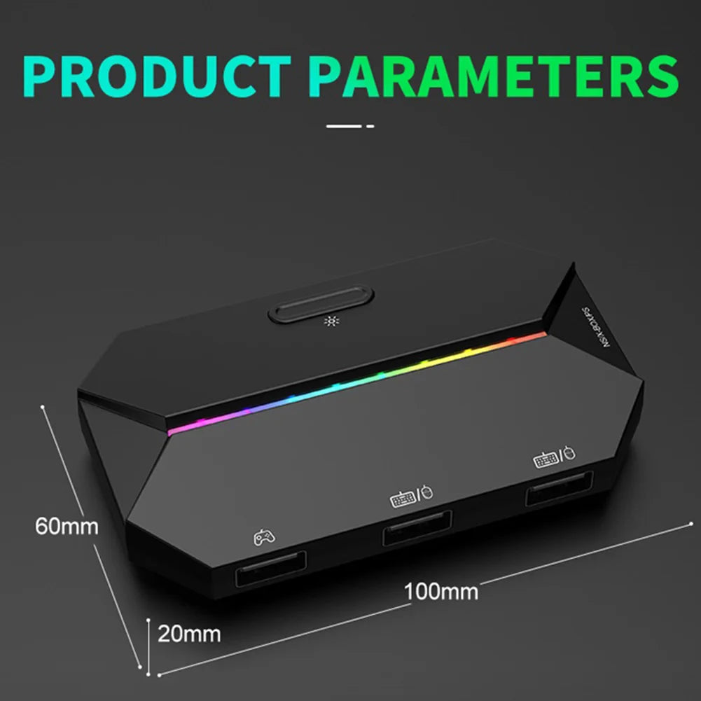 G6L Gaming Keyboard & Mouse Converter – Portable Wired Controller Adapter for Switch, Switch OLED, Xbox One & PS4