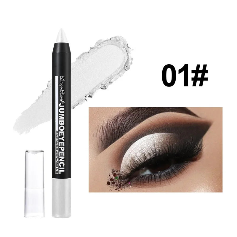 12-Color Waterproof Eyeshadow Pencil – Long-Lasting Pigment Blue Purple Black Eye Shadow Stick