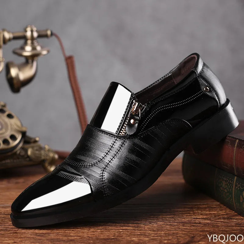 Men’s Pointed Toe Formal Shoes - Comfortable Low-Cut Office, Wedding and Daily Dress Shoes Large Size