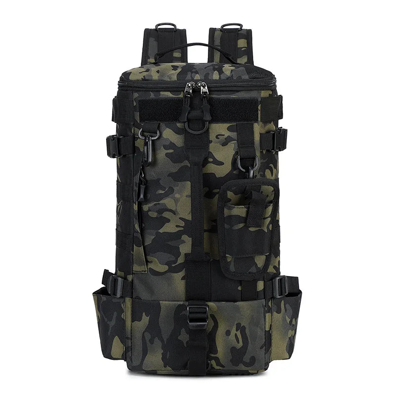 Tactical Fishing Backpack – Multifunctional Tackle Bag with Rod Holders, Molle Storage for Fishing, Camping & Hiking