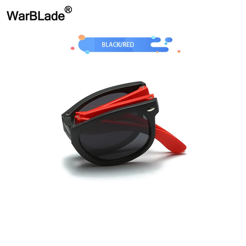 WarBlade Foldable Kids Sunglasses – Polarized UV400 Flexible Square Shades for Boys & Girls
