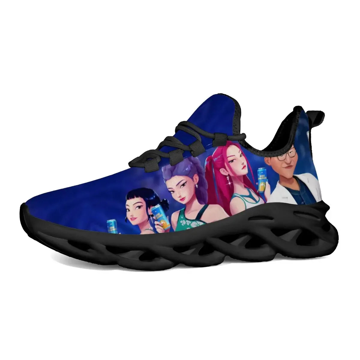 Kids Cartoon Print Parent-Child Sneakers - Lightweight Breathable Lace-Up Casual Shoes for Spring