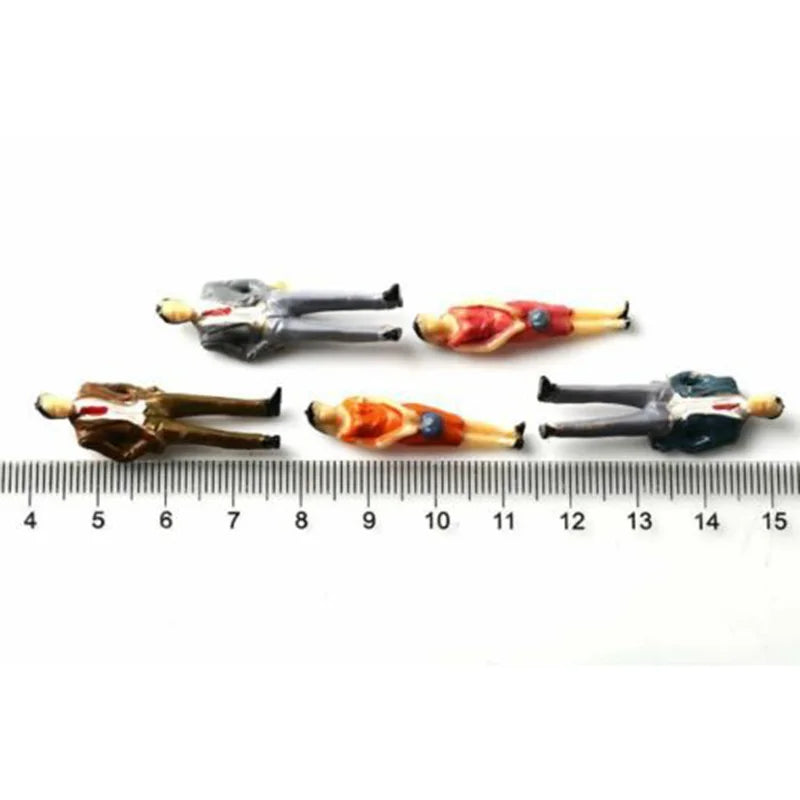 50pcs 1:50 Scale Model People Figures - Painted Plastic Passengers for Train Scenery, DIY Models & Home Decor