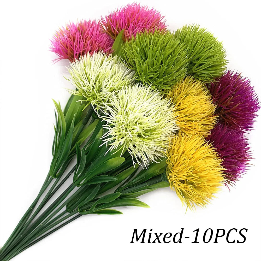 10Pcs Artificial Dandelion Flowers β Plastic Decorative Fake Plants for Wedding, Home, Room & Party Arrangement Decor