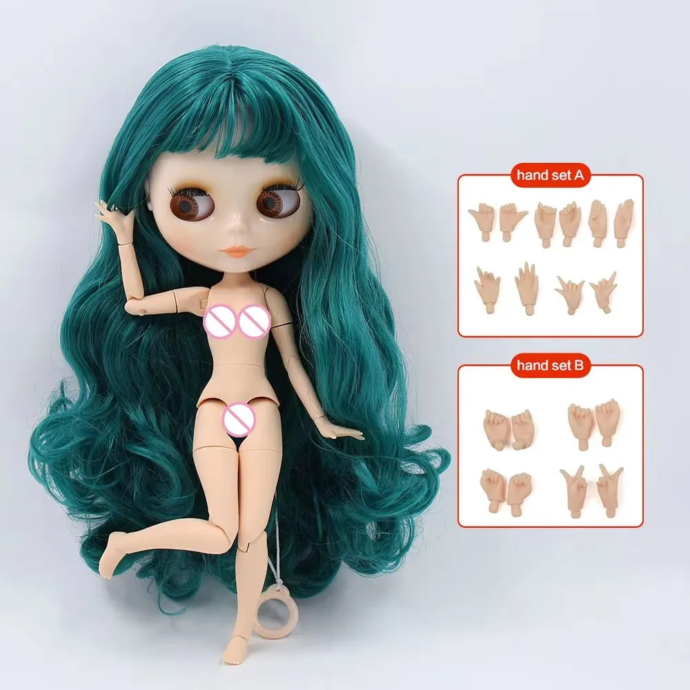 ICY DBS Blyth Doll – 1/6 BJD Customized Nude Joint Body, White Skin Glossy & Matte Face, 30cm Girl Toy Gift