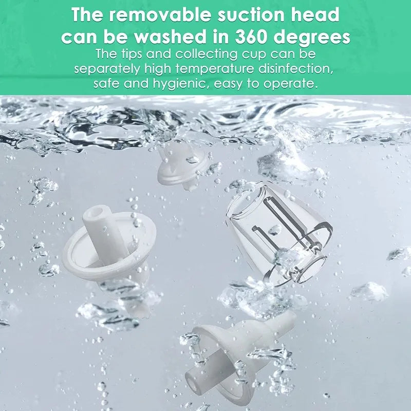 Electric Baby Nasal Aspirator - Adjustable Suction Nose Cleaner with 3 Silicone Tips and Low-Noise Design
