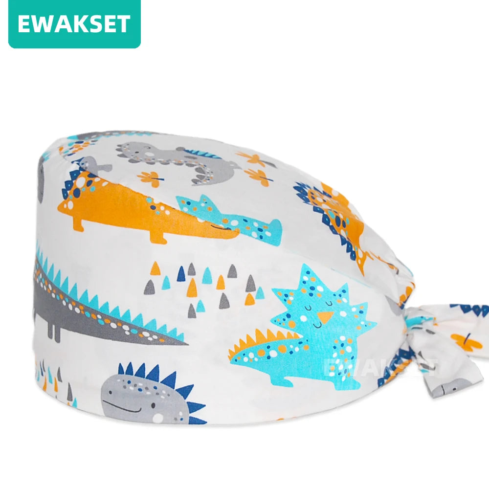 Unisex Soft Scrub Cap β Cartoon Print Surgical Hat for Men and Women, Operating Room Nursing Accessories