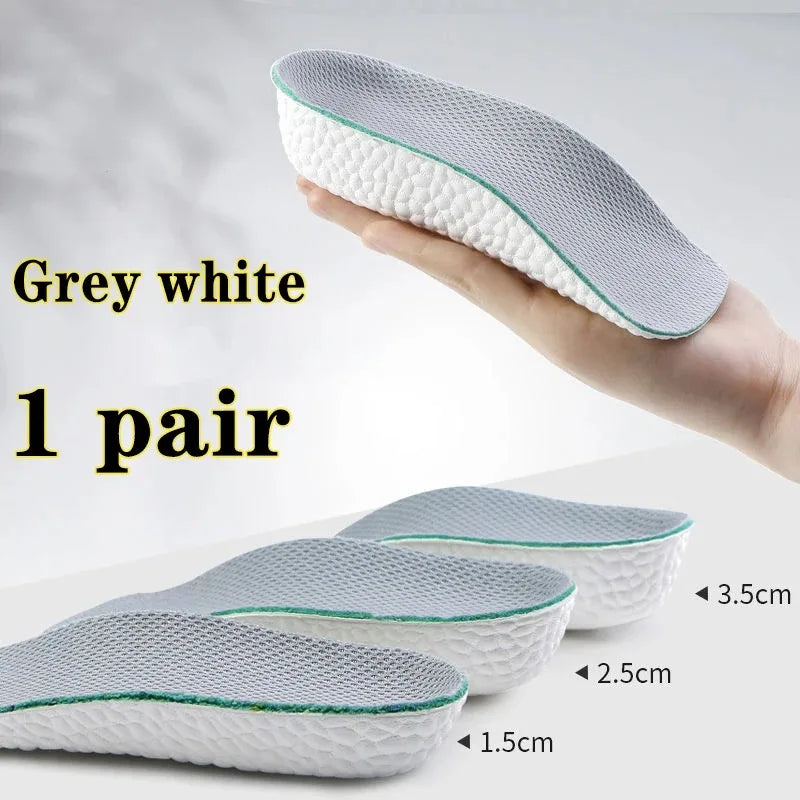 Arch Support Height Increase Insoles — Orthopedic Breathable Memory Foam Half Pads with 7-Point Lift for Flat Feet Support