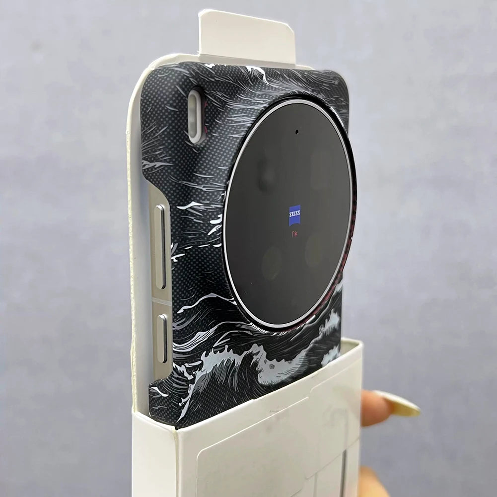 VIVO X300 X200 Ultra Plus Carbon Fiber Magnetic Case - Kevlar Sea Wave Pattern MagSafe Slim Armor PC Cover