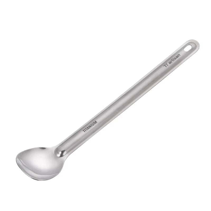 Tiartisan Titanium Long Handle Spork - Ultralight Portable Camping Cutlery for Outdoor Dining