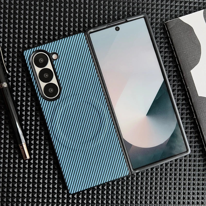 Luxury Carbon Fiber Magnetic Wireless Charging Case for Samsung Galaxy Z Fold 6/5/4/3 – MagSafe Compatible Bumper Cover