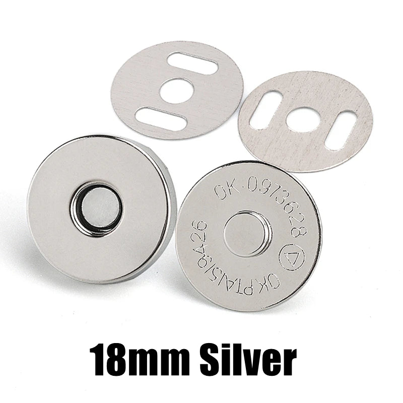 10 Pcs Magnetic Snap Fasteners 14β18MM β Clasps & Buttons for Handbags, Purses, Wallets & Craft Bag Accessories