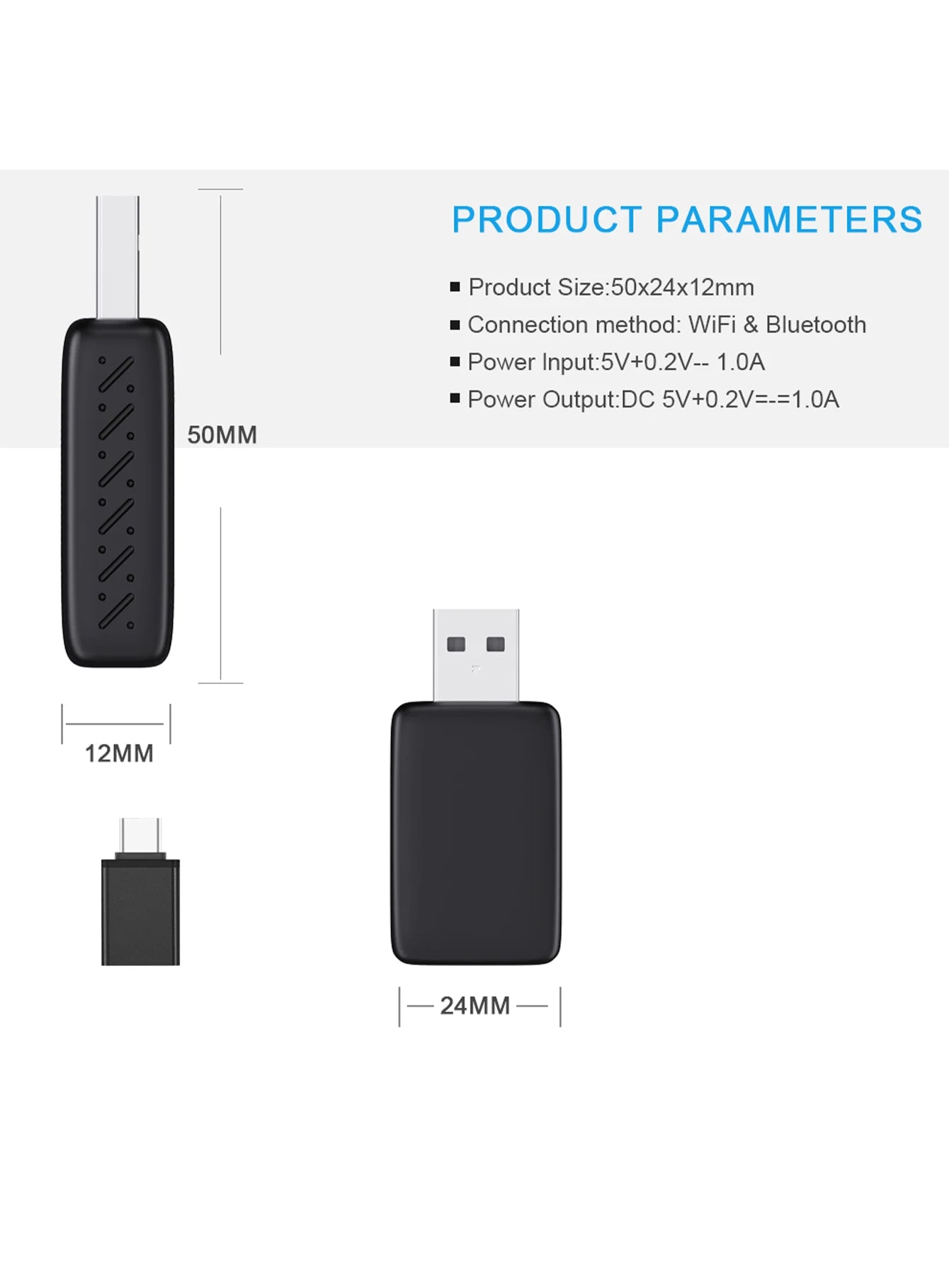 2-in-1 Wired to Wireless CarPlay & Android Auto Adapter – 5GHz WiFi Mini Dongle for 99% of Cars with Original Wired Systems