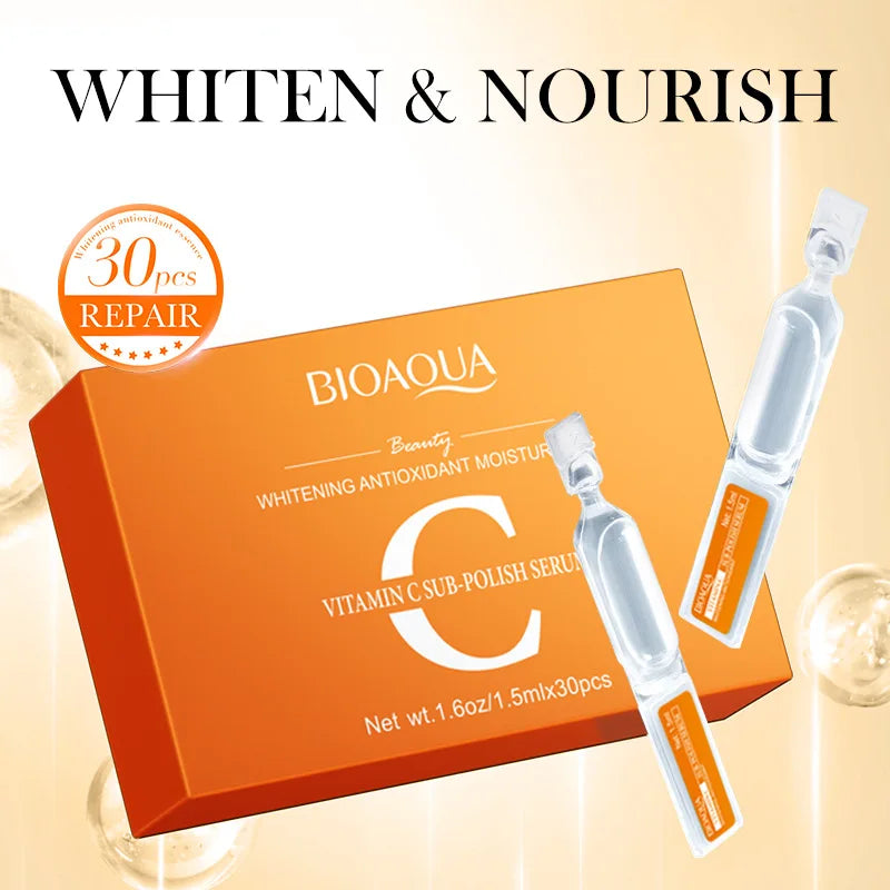 30pcs BIOAQUA Retinol Vitamin C Hyaluronic Acid Serum β Moisturizing, Firming, Hydrating Facial Essence for Skin Care