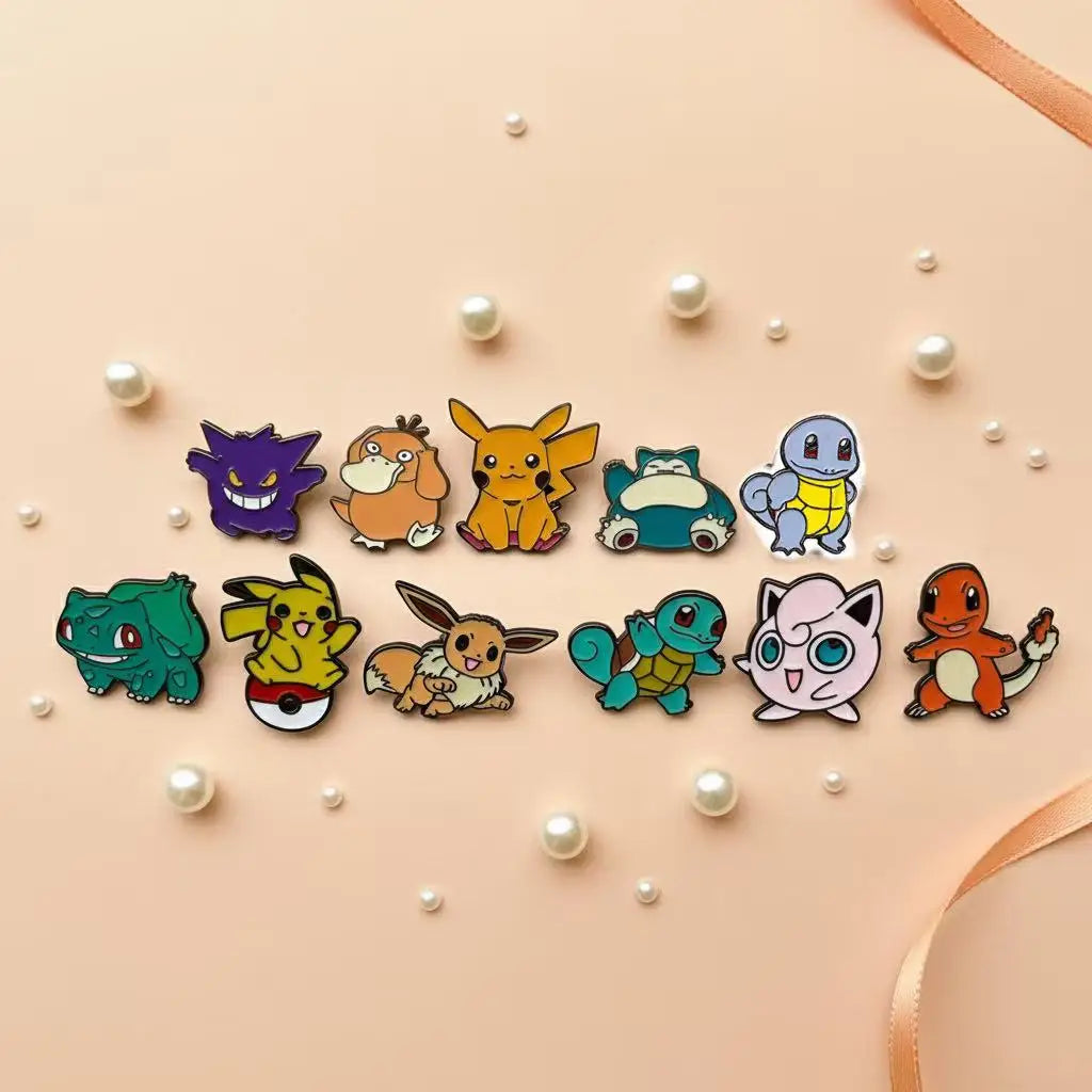 11-Piece Enamel Bandage Pins Set – Creative Metal Brooches for Backpacks, Clothing & Accessories