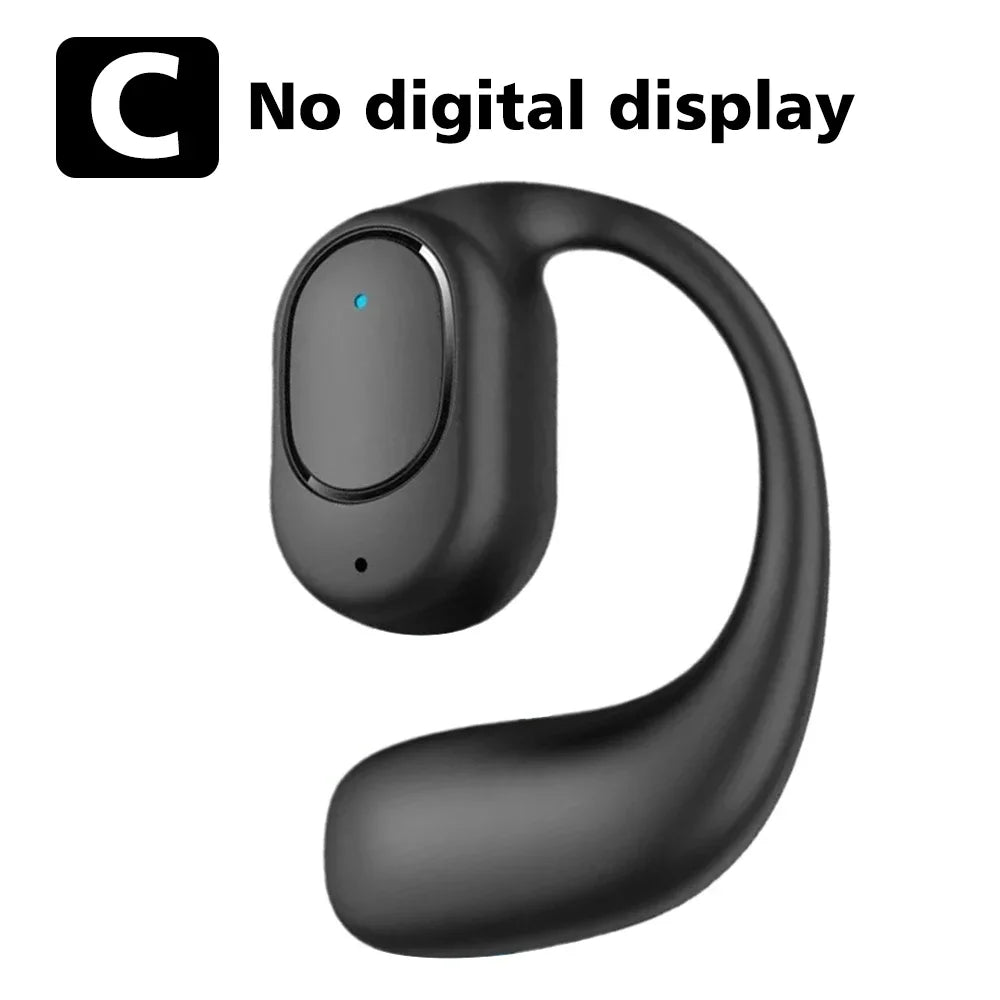 Bluetooth 5.4 Wireless Ear Hook Headphones - LED HiFi Stereo Earbuds with Noise Reduction & Waterproof Design