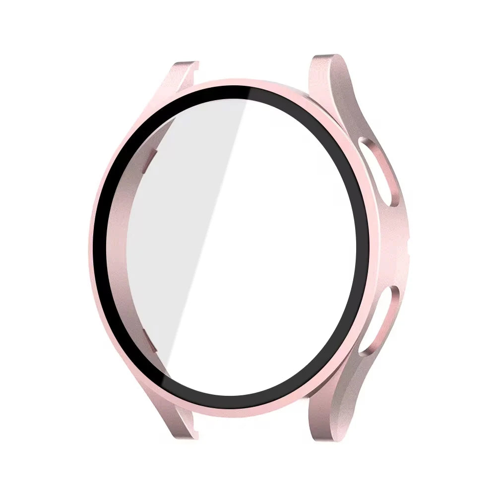 Tempered Glass & PC Bumper Case for Samsung Galaxy Watch 4/5/6/7/8 – Full Coverage Protective Cover (40mm & 44mm)