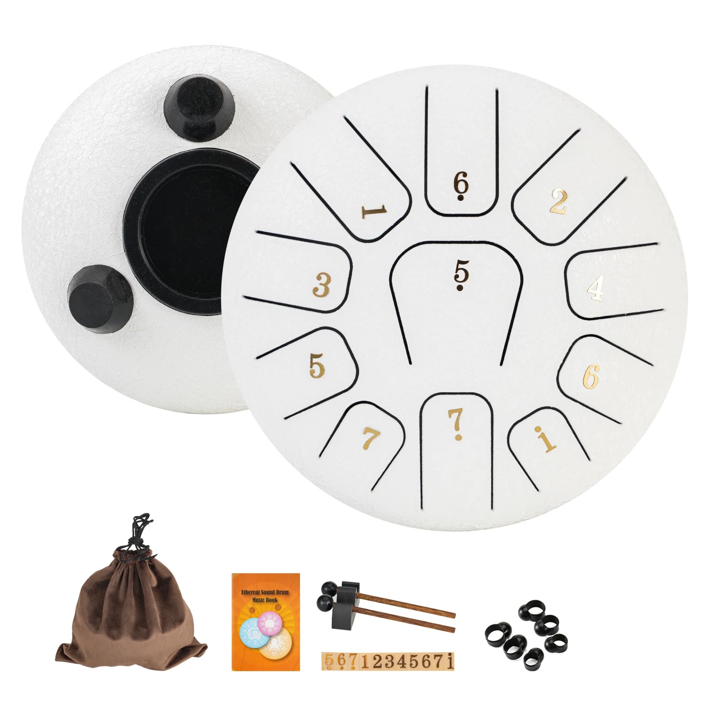 Miwayer 6" Steel Tongue Drum Gift Set – 11-Note Sound Healing Instrument with Tuning Kit for Yoga & Meditation
